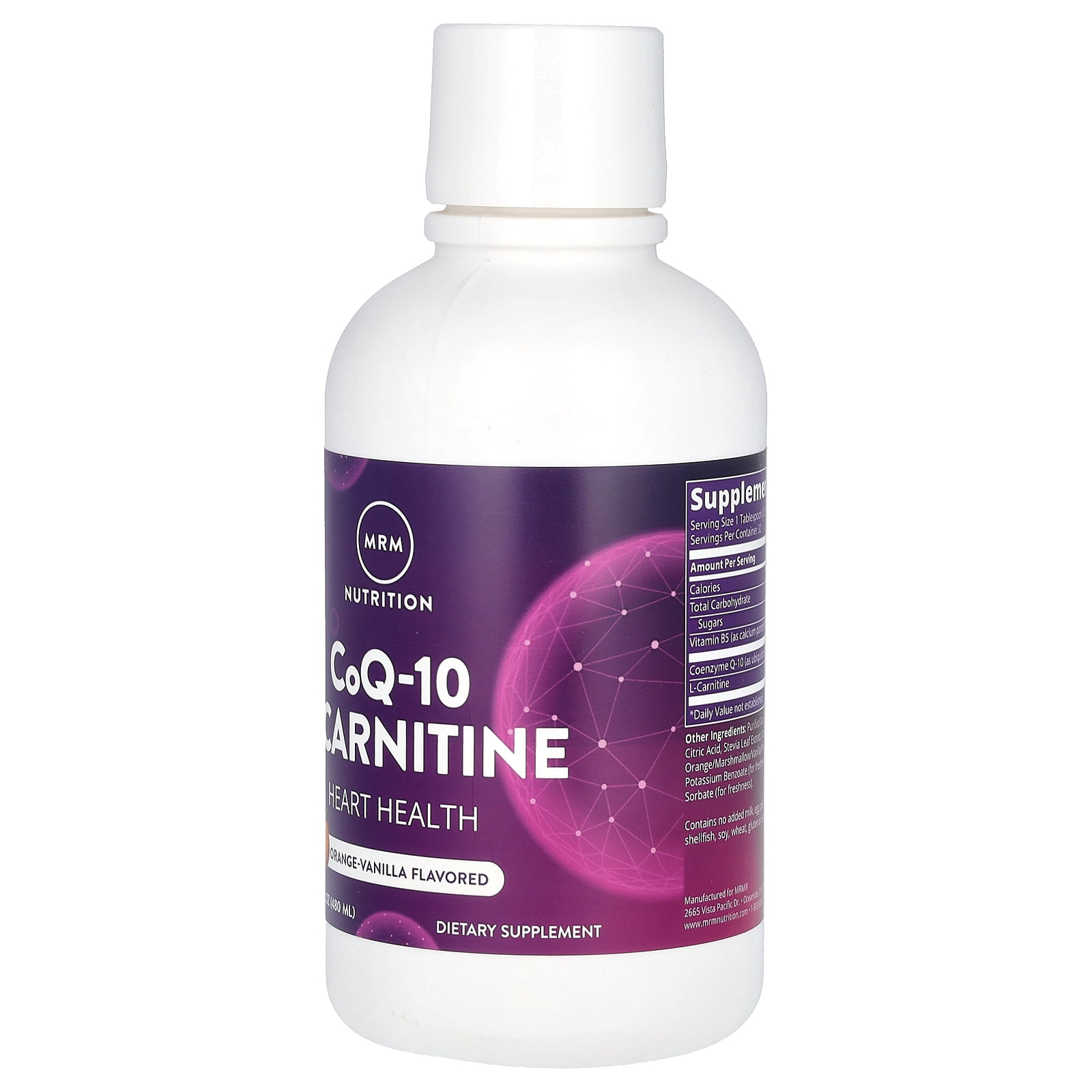 MRM, Co-Q10 Liquid Supplement, 1000 mg, 16 Fl Oz with L-Carnitine