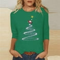 thumbnail image 2 of XIAOCHA Womens T-Shirts Christmas Tree And Santa Print Crew Neck Pullover Tees Shirt Short Sleeves Loose Fit Tees Christmas Holiday Wear, 2 of 5