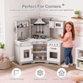 thumbnail image 5 of Wooden Kids Pretend Play Corner Kitchen Set Cooking Playset Toddler Toy Gift with Sounds & Lights(Gray), 5 of 20