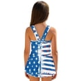 thumbnail image 2 of Xixirimido Blue American Flag Print One Piece Swimsuit for Girls Sleeveless Swim Dress Girls Modest Bathing Suit Skirted Swimwear with Built-in Shorts UPF 50+, 6-7 Years, 2 of 7