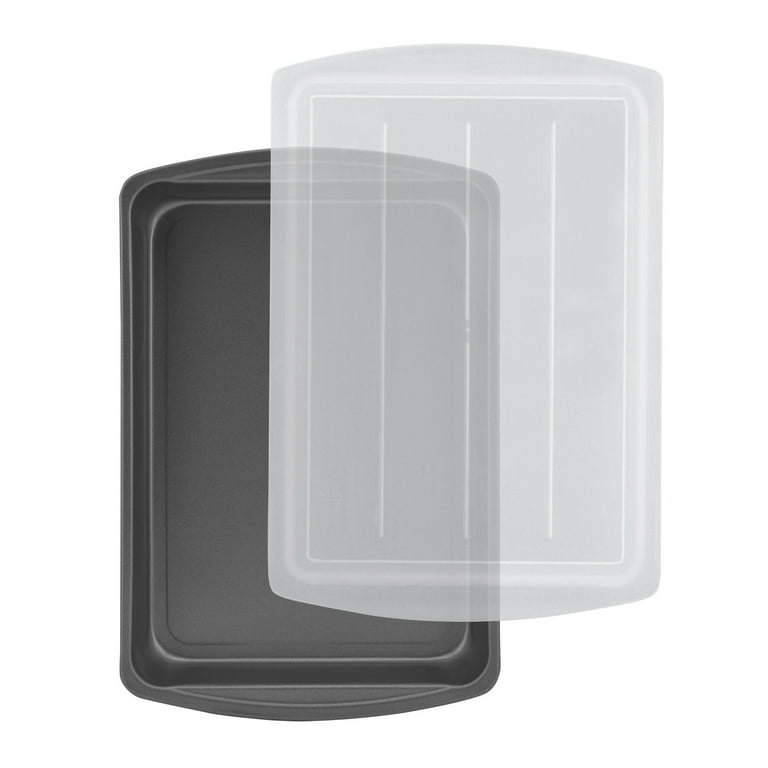 Mainstays 9 x 13 Nonstick Steel Cake Pan with Plastic Lid 