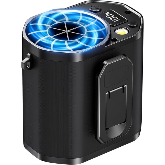 Waist Fan with Clip on: Portable 4-Speed Enlarged Fan-blades Personal Belt Fan with LED Light 6-11H of Working Time Hands-Free Neck Fan