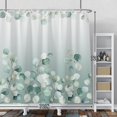thumbnail image 2 of Baocicoo Eucalyptus Leaf Shower Curtain Sets Green Leaves Botanical Watercolor Plants Shower Curtains for Bathroom Waterproof Durable Polyester Neutral Shower Curtain with Hooks 72x72 Inches, 2 of 6