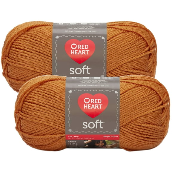 (Pack of 2) Red Heart Soft Yarn-Tangerine