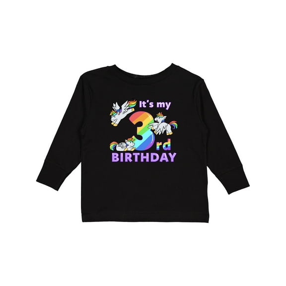 Inktastic It's My 3rd Birthday Unicorn Boys or Girls Long Sleeve Toddler T-Shirt