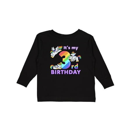 

Inktastic It s My 3rd Birthday Unicorn Gift Toddler Boy or Toddler Girl Long Sleeve T-Shirt
