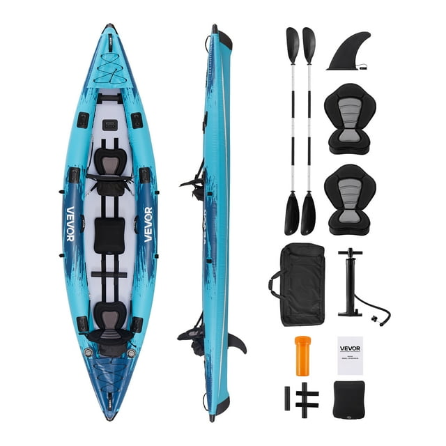 KFFKFF 2-Person Inflatable Kayak with 700LBS Weight Capacity for Recreation