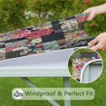 thumbnail image 6 of Pioneer Flower Floral Print Pattern Square Fitted Tablecloth with Elastic Edge,Square Table Cover,Washable Elastic Table Cover for Home Kitchen Party Decor 34"x34", 6 of 6