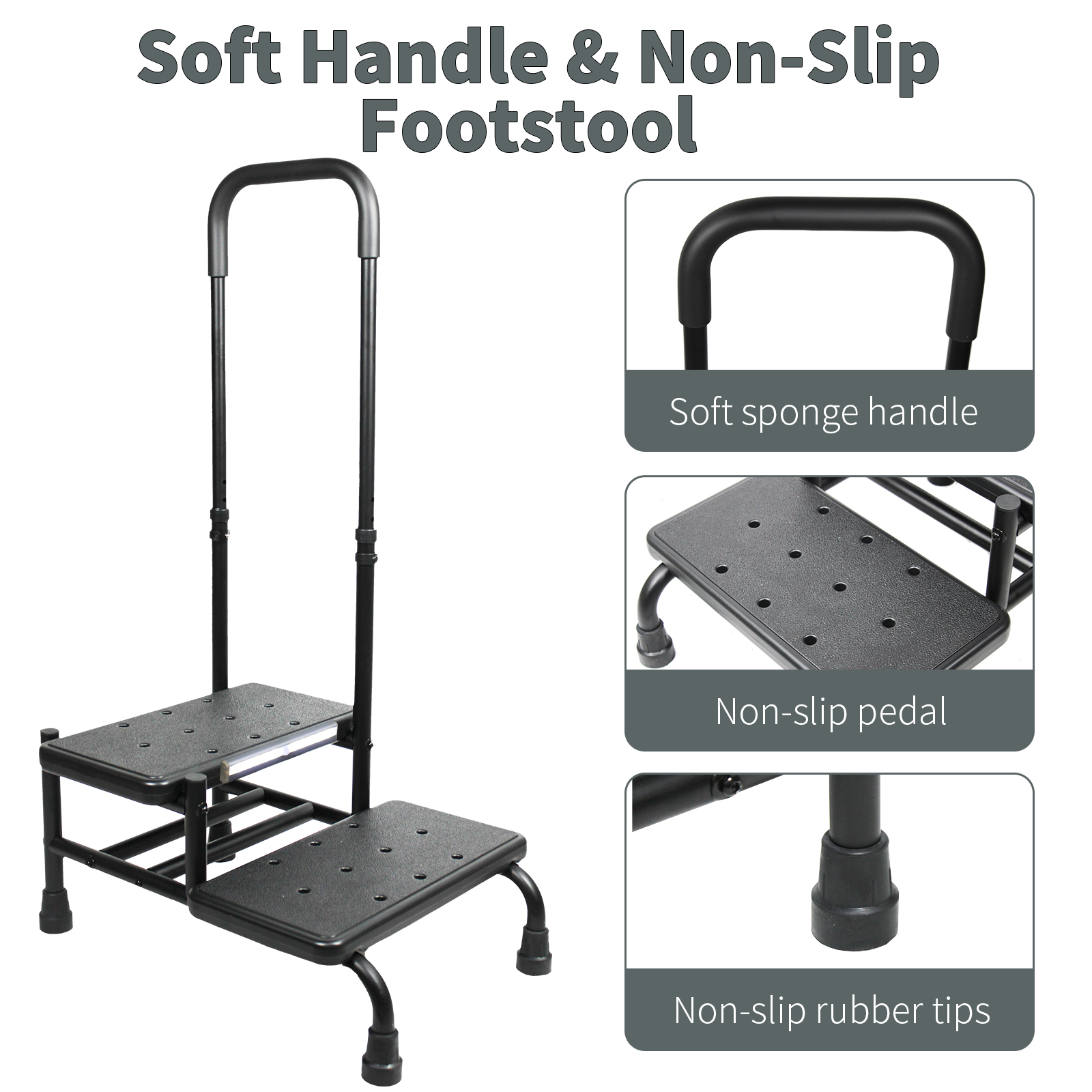 Shyujajie 2-Step Stool with Adjustable Handle, 450 Lb photo 2