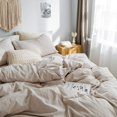 thumbnail image 2 of Housse King, 100 % Coton Lavé Lin Texturé Couleur Unie Décontractée Moderne, 2 of 8