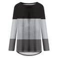 thumbnail image 5 of JURANMO Blouses for Women,Long Sleeve 2024 Autumn Plus Size Hide Belly Tops to Wear with Leggings Casual Tunics Oversized Sweaters Color Block Print Round Neck T Shirt Loose Pullover Sweatshirts, 5 of 5