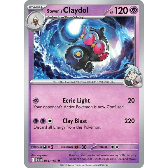 Pokemon Destined Rivals Uncommon Steven's Claydol #84