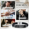 thumbnail image 4 of VNOX Leather Bracelet Sobriety Gifts for Men : Inspirational Quote/Bible Verse Engraved Braided Black Mens Bracelet for Him, Customized Religious Christian Gift Jewelry for Son/Dad/Boyfriend/Husband, 4 of 6