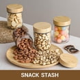thumbnail image 5 of 4 Pack 16oz Overnight Oats Containers with Bamboo Lids, Glass jars with Airtight Lids, Wide mouth Mason Salad jars, Glass Food Storage Containers for Snacks Yogurt Spice Sugar, 5 of 7