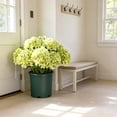 thumbnail image 6 of Hydrangea Artificial Flower for Outdoor, 4 Bundles Fake Hydrangea Bush Plant UV Resistant for Outdoors Front Porch Indoor Home Garden Decor, Green, 6 of 7