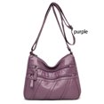 thumbnail image 2 of Woman PU Crossbody Bag Storage Casual Shoulder Large Capacity Tote Handbag Organizers Female Fashion Portable Messenger Bags Purple, 2 of 8