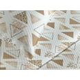 thumbnail image 3 of Ambesonne Geometric Quilted Coverlet 3 Pcs, Minimalist Triangles Art, King Size, Almond Pastel Brown White, 3 of 4
