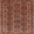 thumbnail image 1 of Ahgly Company Machine Washable Indoor Square Traditional Saffron Red Area Rugs, 5' Square, 1 of 7