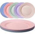 thumbnail image 1 of Juego de 5 platos de plástico reutilizables, aptos para lavavajillas y microondas, no tóxicos, sin BPA, platos irrompibles para viajes, picnic, camping o uso diario, 25 cm, 1 of 5