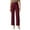 Red, variant on EDFBUYKRS Female Women Pants Casual Linen Pants Women Wide Leg Petite Summer Women High Waist Wide Leg Dress Pants Pleated Front Wide Waistband Elastic Work Casual Long Trousersÿ Xxl