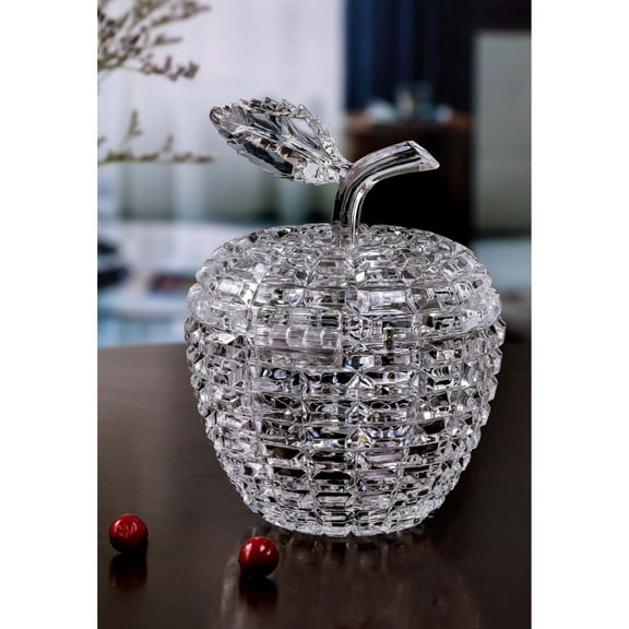 Icy Giftware Diamond Cut Apple Decorative Jars - 5.5" - Clear - Set of 4