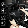 FLY5D Leather Steering Wheel Cover Lace Up, Stitch On Wrap, Universal