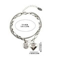 thumbnail image 2 of Heart Round Piece Double Layer Bracelet for Women - 925 Silver Girlfriends Jewelry with Modern Design and Meaningful, 2 of 6