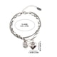 thumbnail image 3 of Corazón Pieza Redonda Doble Capa Novias 925 Plata Pulsera Diseño Femenino Sentido Personalidad Vintage Cadena Regalo, 3 of 7