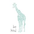 thumbnail image 3 of Pinto, Patricia 12x12 Black Modern Framed Museum Art Print Titled - Be Kind Giraffe, 3 of 5