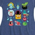thumbnail image 3 of The Spongebob Movie: Search For Squarepants - Grid - Youth Girls Fit And Flare Short Sleeve Dress, 3 of 6