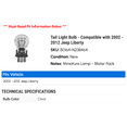 thumbnail image 2 of Tail Light Bulb - Compatible with 2002 - 2012 Jeep Liberty 2003 2004 2005 2006 2007 2008 2009 2010 2011, 2 of 2