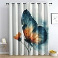 thumbnail image 1 of Flower Butterfly Curtains for Bedroom - Floral Insect Blackout Curtains for Living Room - Decorative Patterned Grommet Drapes - Window Treatments & Home Decor - 54 Inch Curtains 2 Panel Set - K&W85, 1 of 7