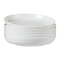 6pcs 40oz 9in - White Bone China Dinner, Pasta Bowls, Large Salad Bowls, Wide Shallow Bowls Plates, For Family and Individual Daily Use