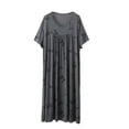 thumbnail image 2 of Nightgown for Women Cotton Long Night Gown Short Sleeve Nightdress Sleepshirt Soft Sleepwear Dark Gray XXL, 2 of 5