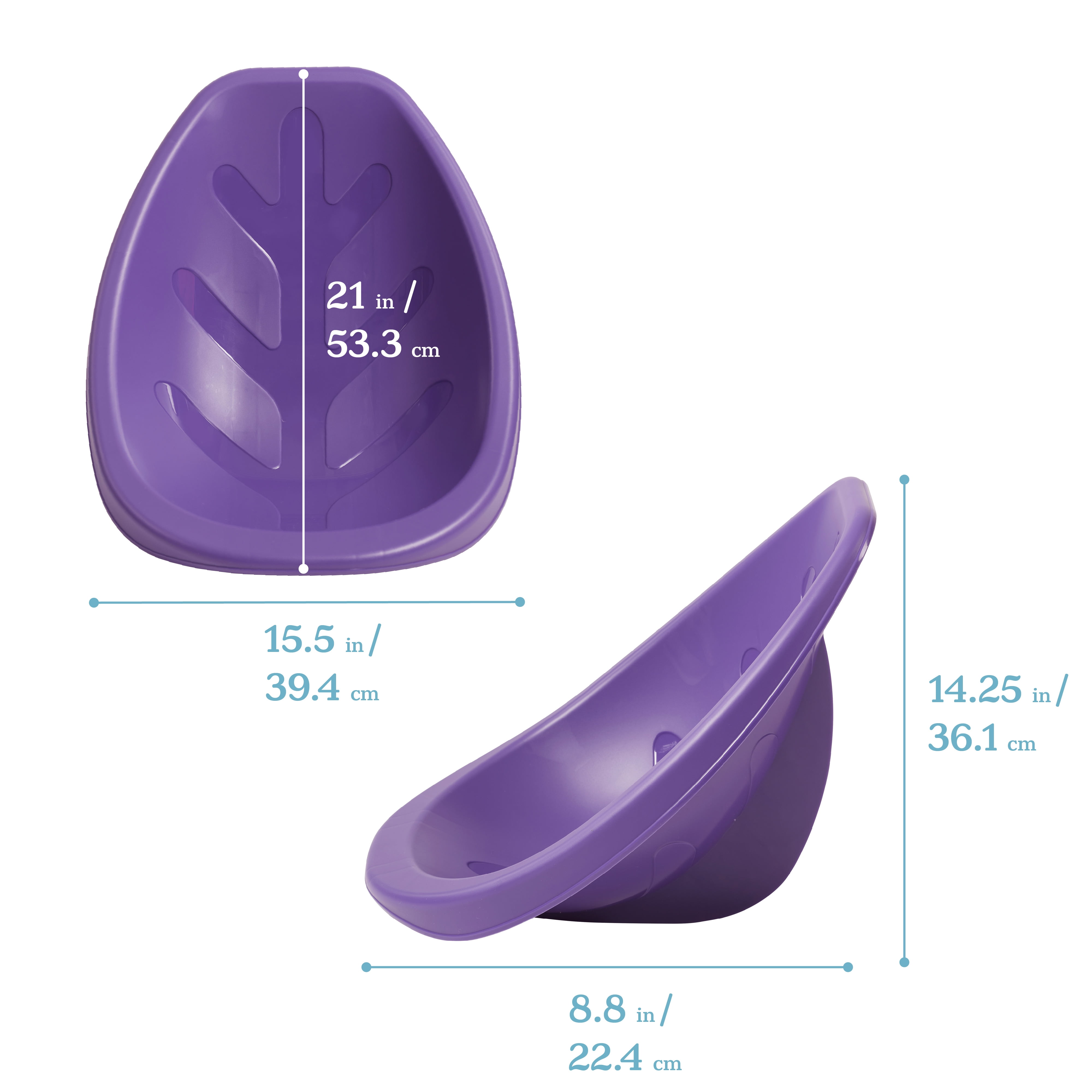 ECR4Kids Plastic Leaf Scoop Floor Rocker Seat, Classroom Furniture, Primary, 6-Piece
