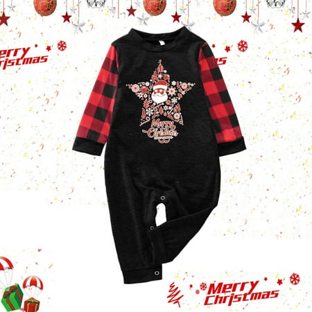 

Baby Infant Romper Jumpsuit Family Pajamas Plaid Sleepwear Christmas Matching Outfit Set Home Wear
