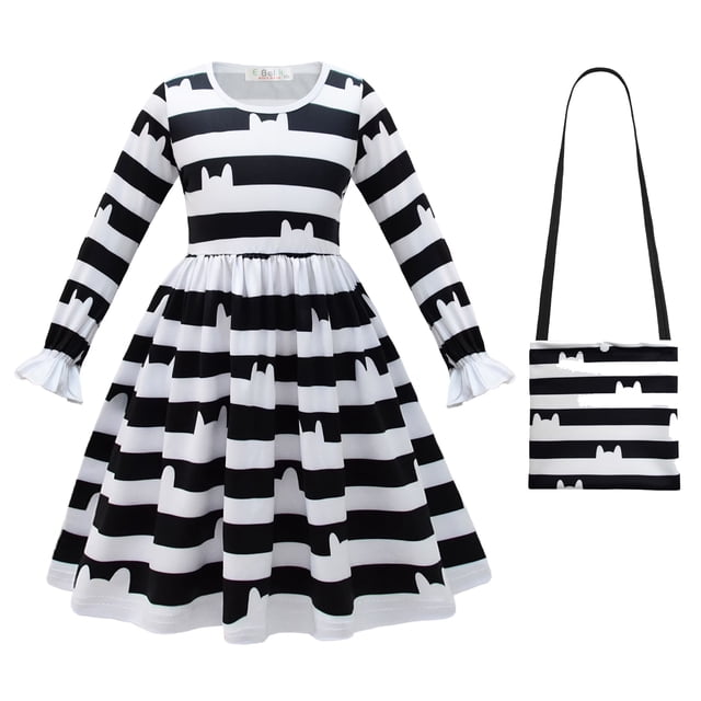 Robe de Gabby pour Filles, Déguisement d'Halloween à Manches Longues à Rayures