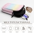 thumbnail image 5 of SEANATIVE 4 x 6.9 Inch Double Glasses Case for Women, Neoprene Zipper Eyeglasses Case Anti-Scratch Shockproof Lightweight Eyewear Pouch for Travel Outdoor Office Work, Floral Pink Gradient, 5 of 7