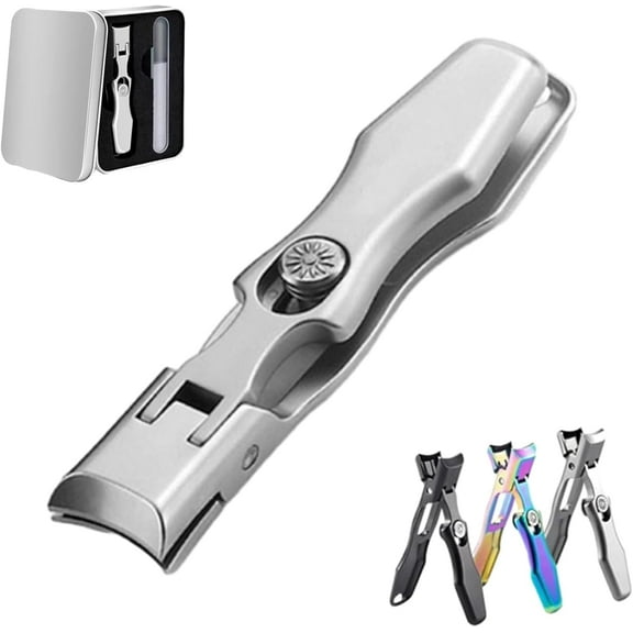 Nail Clippers,Nail Clippers,German Nail Clippers for Men and Women,Professional Heavy Duty Toe Clippers for Seniors for Thick Nails with Catcher File (Silver)