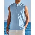 thumbnail image 6 of Men's Sleeveless Henley Tank Top Summer Beach Tank Tops Collarless Casual Cruise Dress Shirt XXXL, 6 of 10