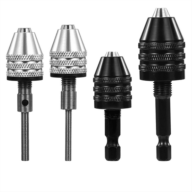 Paquete de 4 Adaptadores Redondos A Hexagonales de 1/4, 1/8 y 1/16 Pulgadas, Adaptador de Portabrocas Sin Llave, Broca Hexagonal para Conversión de Destornillador de