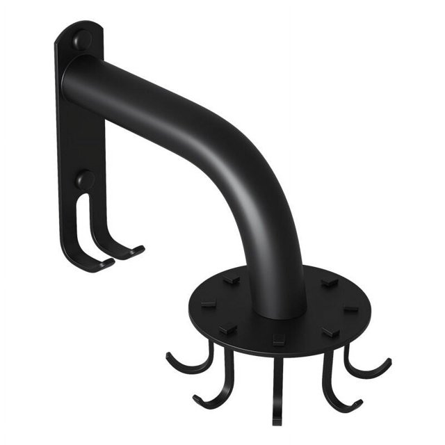 Gancho de cocina, gancho plegable giratorio de 360°, sin perforaciones, soporte para utensilios de cocina de 360° con 8 ganchos, soporte para utensilios de cocina para cocina y baño (negro),