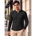 thumbnail image 3 of RICHCOIN Men's V Neck Long Sleeve Shirts Slim Fit Basic T Shirts Ribbed Fashion Tee, 3 of 7