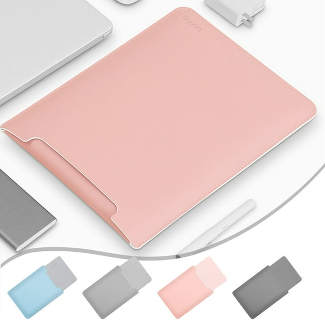 Fiudx Funda Delgada para Portátil, Poliéster Impermeable, Elegante Funda para Portátiles de 15,6 y 14 Pulgadas, Diseño Resistente a La Abrasión, Ideal para Negocios y Viajes, Rosa, Azul y Gris, 39 X