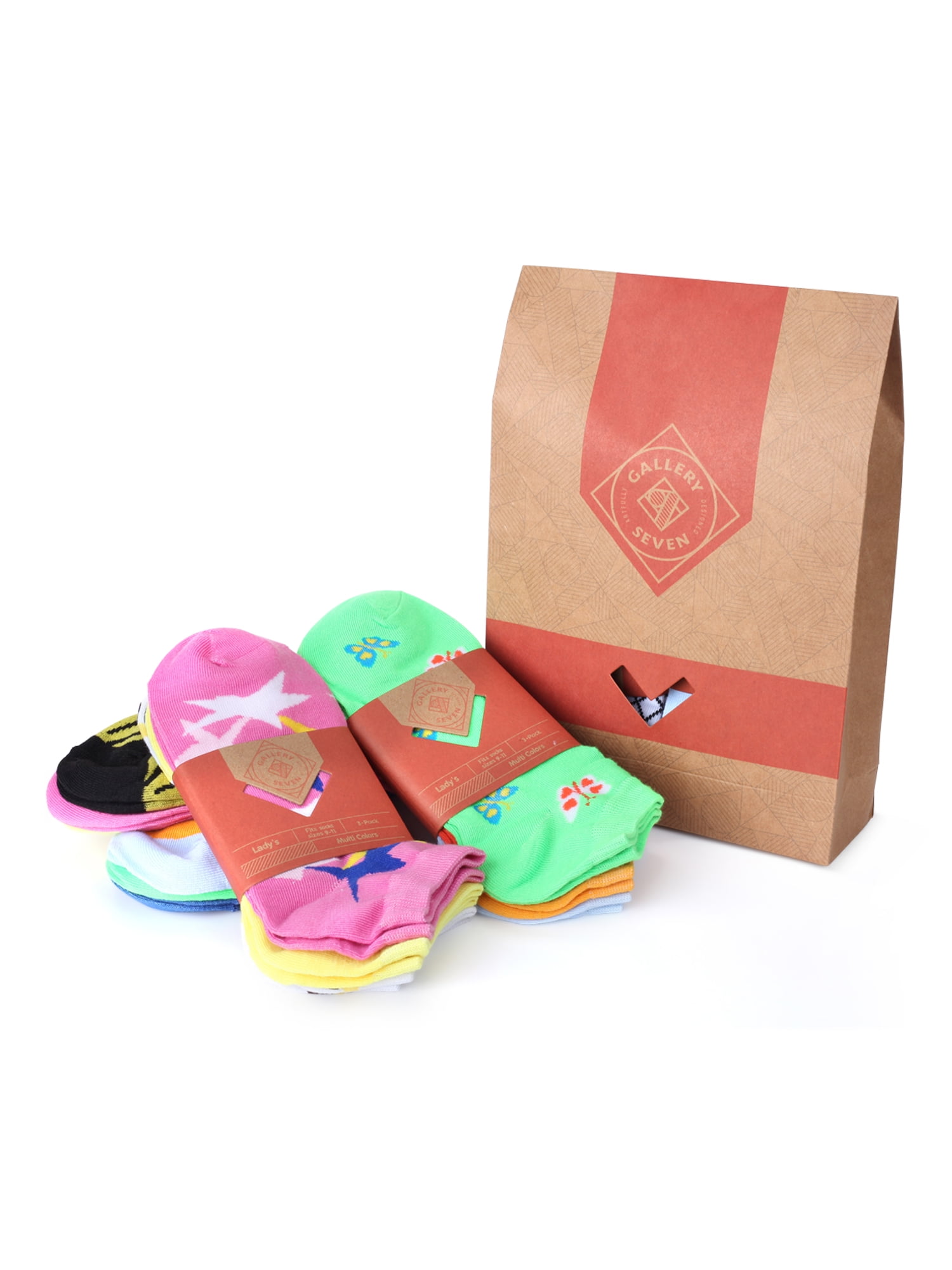 Gallery Seven Female Multicolor Fashion Ankle Socks - 12 Pack