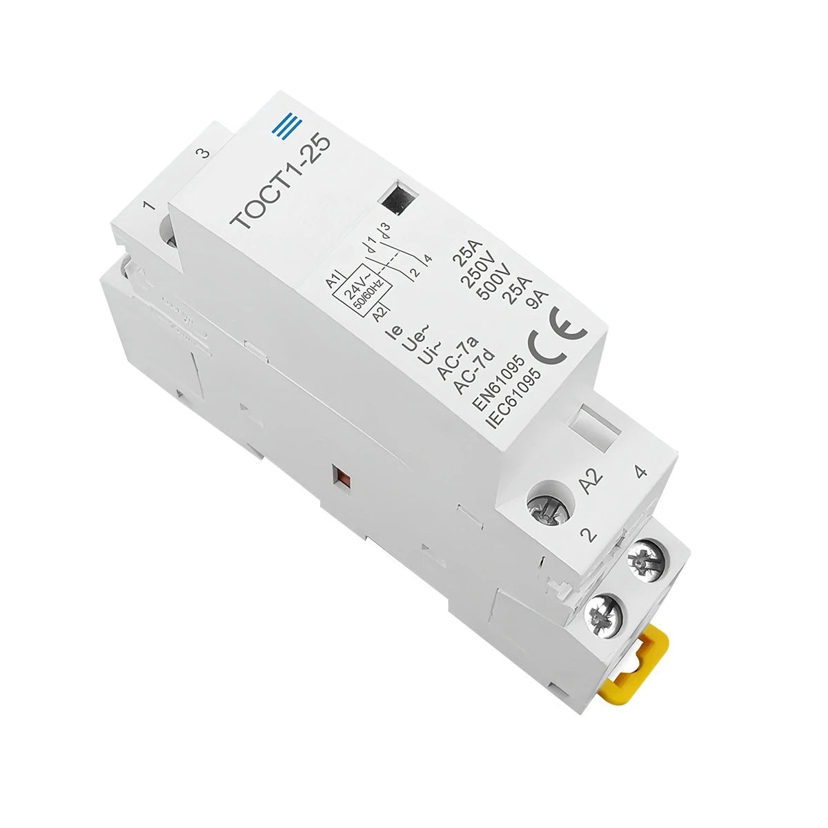 2P 25A 24VAC 50/60Hz Din Rail Household AC Modular Contactor 2NO or 1NO 1NC