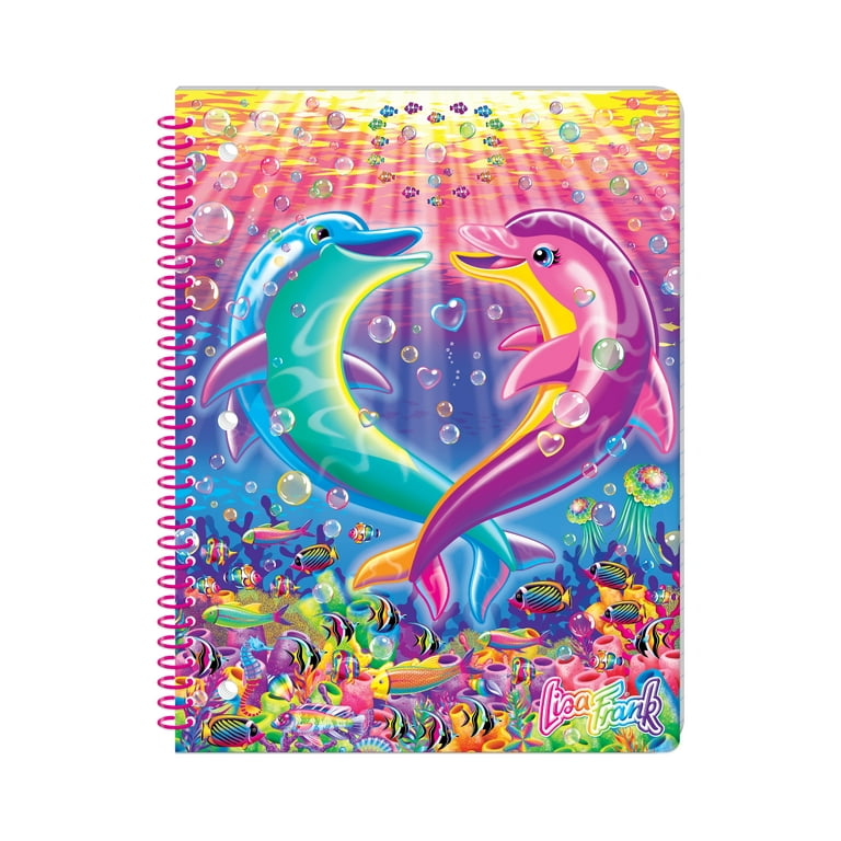 Lisa Frank 1-Subject, Wide Ruled Spiral Notebook, 3-Hole Punched, Assorted  Designs 