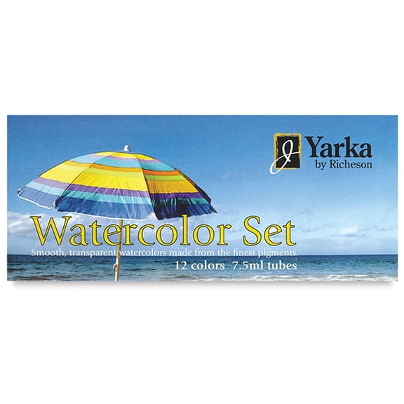 Yarka Non-Toxic Watercolor Paint Set, 0.25 Ounce Tube, Assorted Bright Color, Set of 12