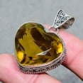 thumbnail image 3 of Citrine Gemstone Pendant Handmade Antique Gift Heart Shape Vintage Jewelry 1.90", 3 of 3