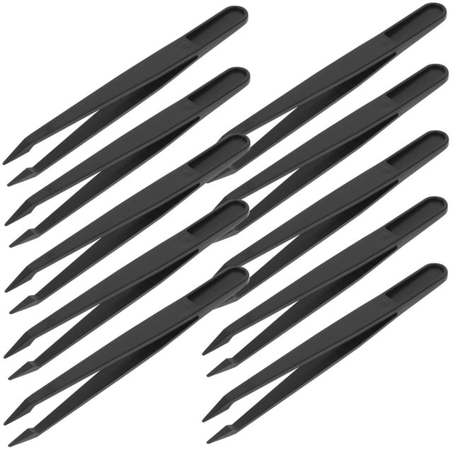 MOVTOTOP 10PCS Plastic Tweezers with Ergonomic Design and Comfortable Grip for Crafts Jewelry Making Electronics Precision Pointed Tips Style
